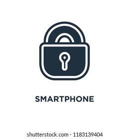 Smartphone icon. Black filled vector illustration. Smartphone symbol on white background. Can be used in web and mobile.
