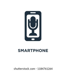 Smartphone icon. Black filled vector illustration. Smartphone symbol on white background. Can be used in web and mobile.