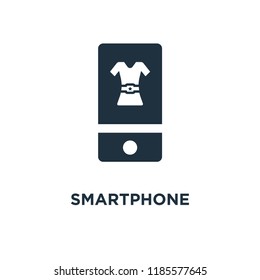 Smartphone icon. Black filled vector illustration. Smartphone symbol on white background. Can be used in web and mobile.