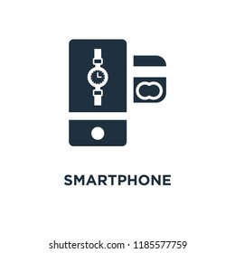 Smartphone icon. Black filled vector illustration. Smartphone symbol on white background. Can be used in web and mobile.