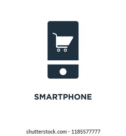 Smartphone icon. Black filled vector illustration. Smartphone symbol on white background. Can be used in web and mobile.