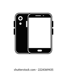 Smartphone-Symbol auf schwarz-weißem Hintergrund, gefüllt
