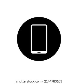 Smartphone icon in black round