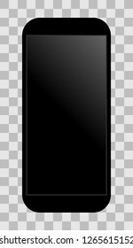 Smartphone icon - black with turned off black gradient screen, isolated - vector illustration