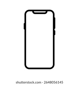 Smartphone icon. Black vector illustration.