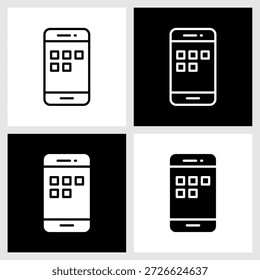 Smartphone-Symbol mit schwarz-weißem Hintergrund