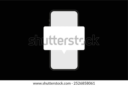 Smartphone icon with blank dialog box. white empty template of messaging speech bubble. chat through bubble in phone. graphic picture. high quality. illustration graphic vector design