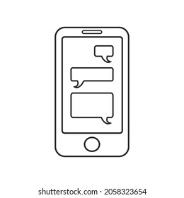 	
Smartphone icon with blank dialog boxes. Empty templates messaging speech bubbles. Vector illustration.