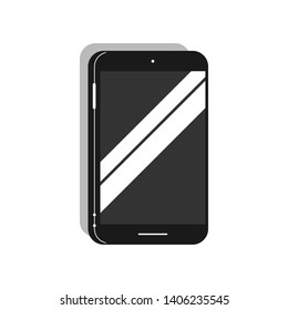 Smartphone icon with blank screen in flat style. Cell phone vector.