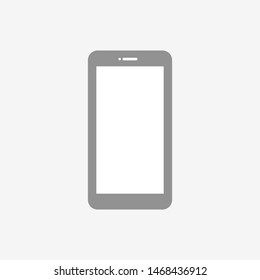 smartphone icon with blank white screen on grey background. vector illustration