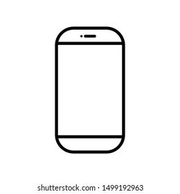 smartphone icon with blank white screen isolated on white background. vector illustration 