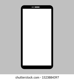 smartphone icon with blank white screen isolated on grey background. vector illustration