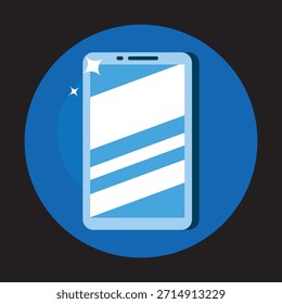 Smartphone Icon with Blue Background