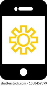 Smartphone icon, Cellphone, hand phone icon with settings sign. Smartphone icon and customize, setup, manage, process symbol. Vector