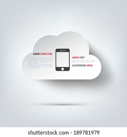 Smartphone Icon. Cellphone. Mobile phone.Cloud Computing.