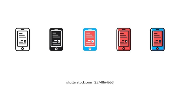 Smartphone icon in a clean flat design style, perfect for multimedia, technology, communication, mobile apps, web interfaces, digital devices, and modern gadget concepts.