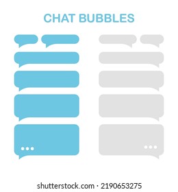 Smartphone icon with color blank dialog boxes. Empty templates messaging speech bubbles. Vector illustration.