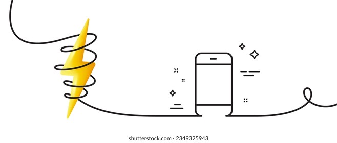 Smartphone-Symbol. Kontinuierlich eine Linie mit curl. Handy- oder Telefonzeichen. Symbol für mobiles Kommunikationsgerät. Smartphone einfache Rahmenbandbreite. Loop-Kurve mit Energie. Vektorgrafik
