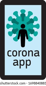Smartphone with icon corona app