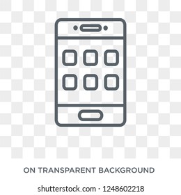 Smartphone icon. Smartphone design concept from Communication collection. Simple element vector illustration on transparent background.