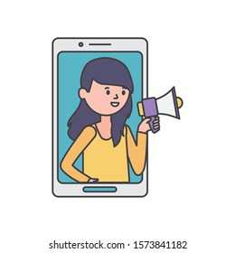 Smartphone icon design, Digital technology communication social media internet web and cellular theme Vector illustration