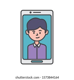 Smartphone icon design, Digital technology communication social media internet web and cellular theme Vector illustration