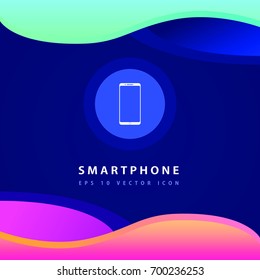 Smartphone icon design on modern flat background