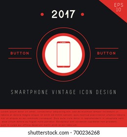 Smartphone icon design on modern flat background