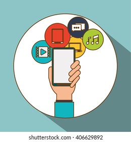 smartphone icon design, vector illustration