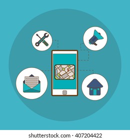 Smartphone icon design , vector illustration
