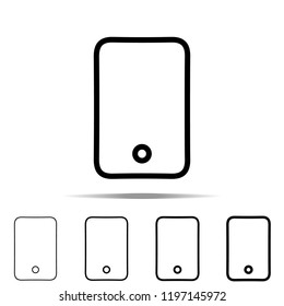 smartphone icon in different shapes, thickness. Simple outline vector of web for UI and UX, website or mobile application