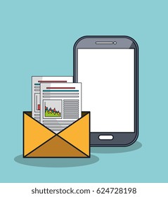 smartphone icon digital technology isolated
