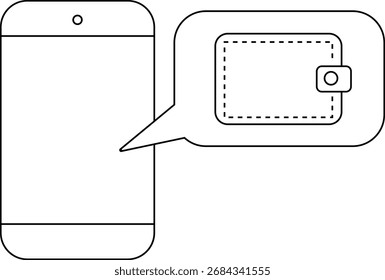 ícone de smartphone e ícone de documento com fundo branco.com linhas pretas
