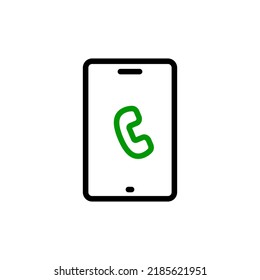Smartphone icon during a call. Vector.