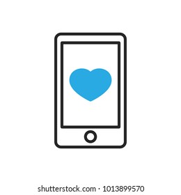 Smartphone icon. Favorite mobile content. Vector illustration
