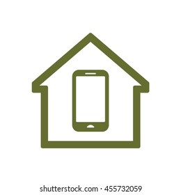 Smartphone  icon. Flat design.  