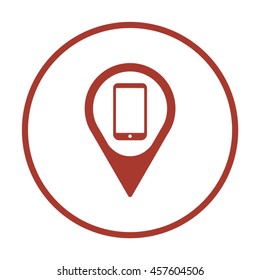 Smartphone  icon. Flat design.  