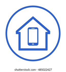 Smartphone  icon.  Flat design.  