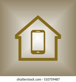 Smartphone  icon.  Flat design.  
