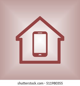Smartphone  icon.  Flat design.  