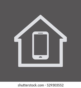 Smartphone  icon.  Flat design.  