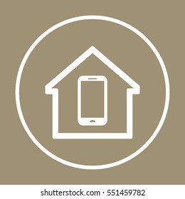 Smartphone  icon.  Flat design.  
