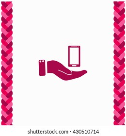 Smartphone icon Flat Design. Isolated Illustration.