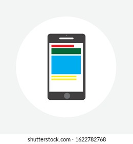 smartphone icon flat design on white background