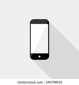 Smartphone icon. Flat design style modern vector illustration. Isolated on stylish color background. Flat long shadow icon. Elements in flat design.
