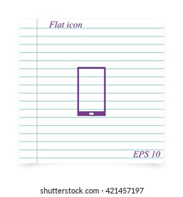 Smartphone icon. Flat illustration.