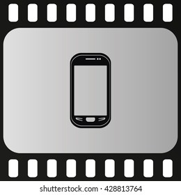 Smartphone icon, flat illustration.