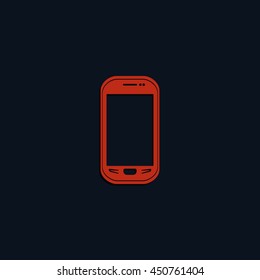 Smartphone icon, flat illustration.