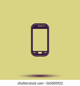 Smartphone icon, flat illustration.