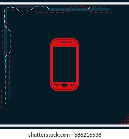 Smartphone icon, flat illustration.